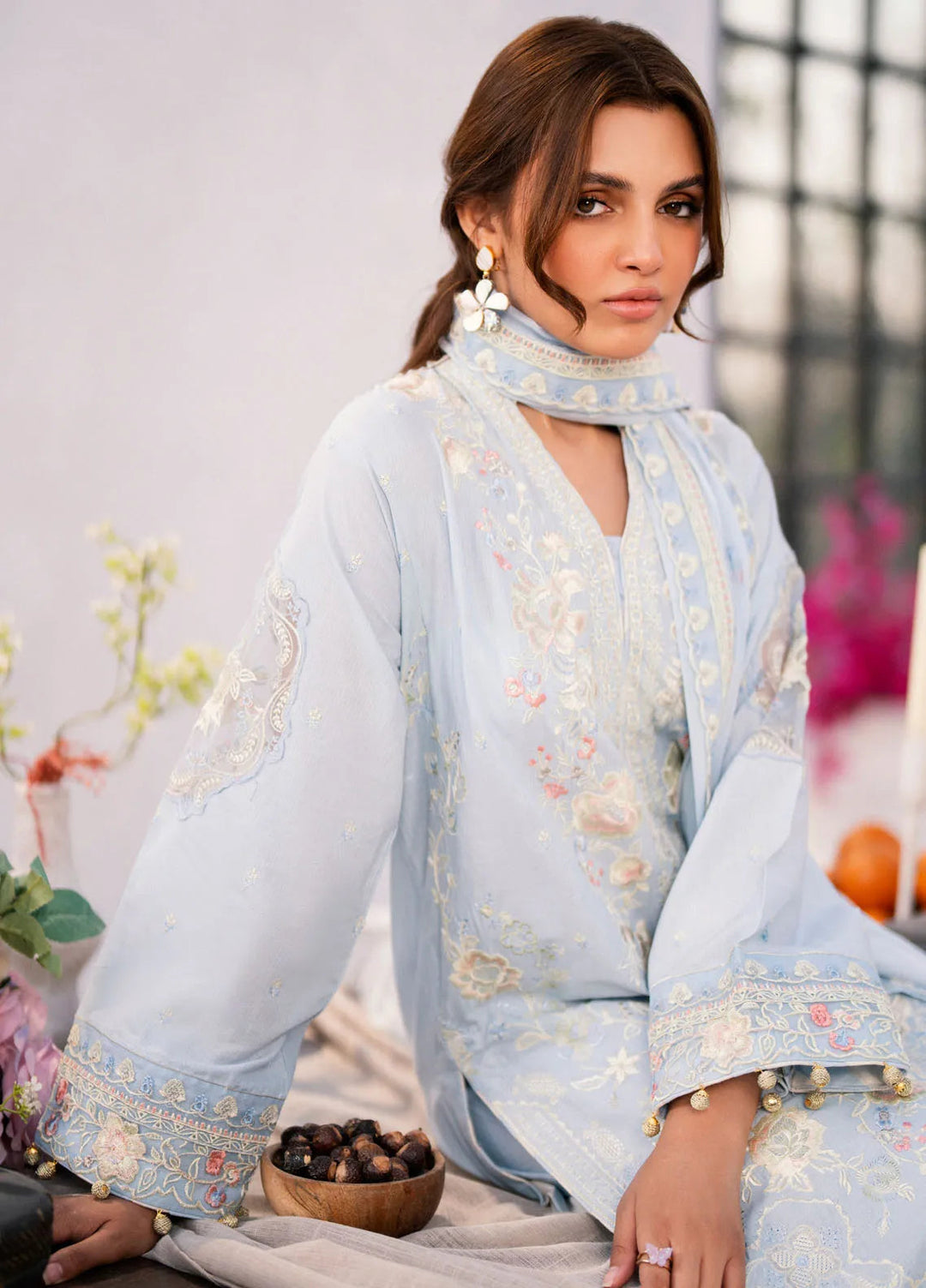 Mellisa By Emaan Adeel Embroidered Lawn Suit Unstitched 3 Piece EA24M ME-08 Dora - Summer Collection