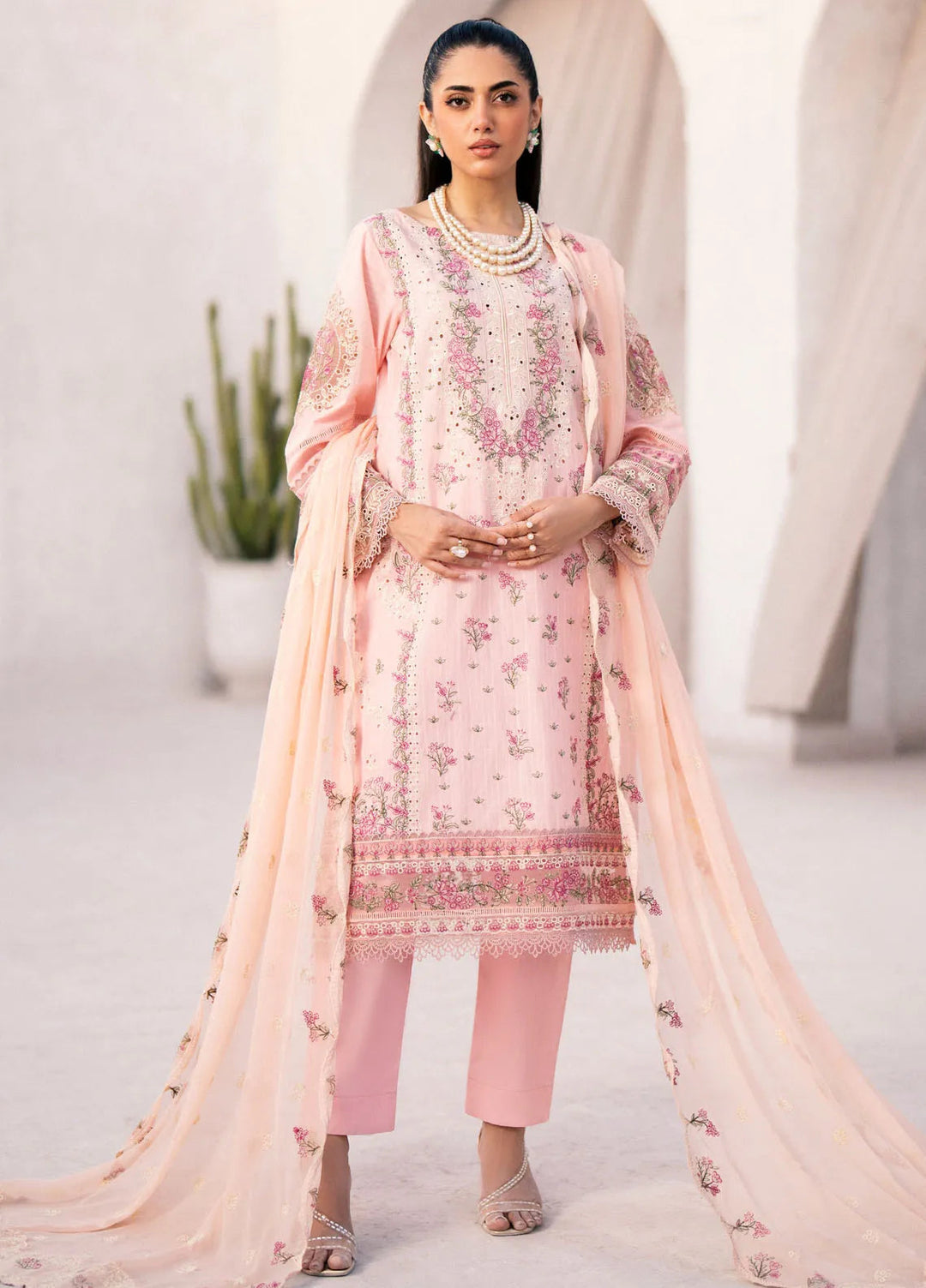Mellisa By Emaan Adeel Embroidered Lawn Suit Unstitched 3 Piece EA24M ME-09 Rhea - Summer Collection