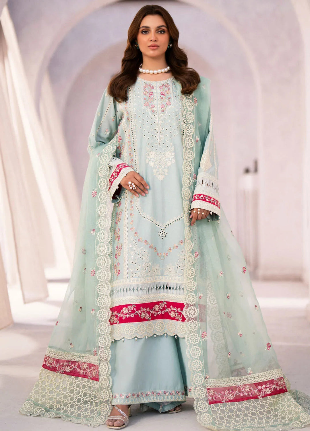 Mellisa By Emaan Adeel Embroidered Lawn Suit Unstitched 3 Piece EA24M ME-10 Brie - Summer Collection