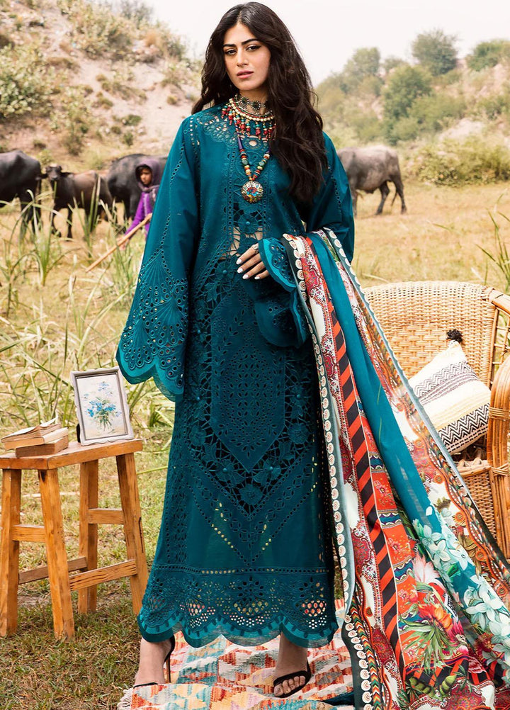Mem Saab By Bin Ilyas Embroidered Lawn Suits Unstitched 3 Piece BI23MS 712-A - Luxury Collection