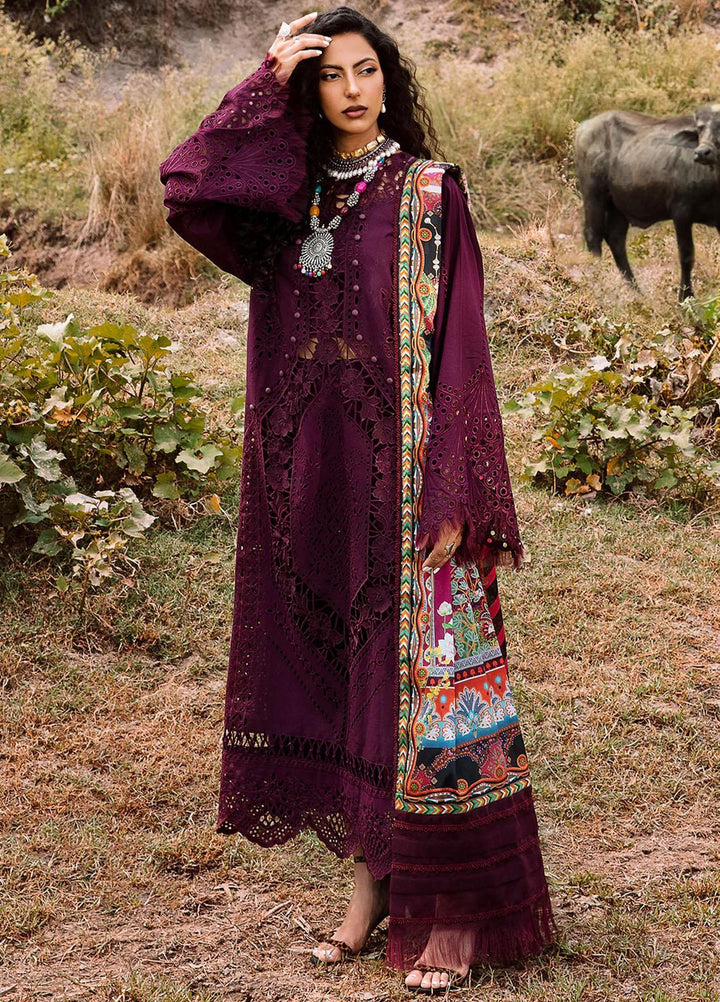 Mem Saab By Bin Ilyas Embroidered Lawn Suits Unstitched 3 Piece BI23MS 712-B - Luxury Collection