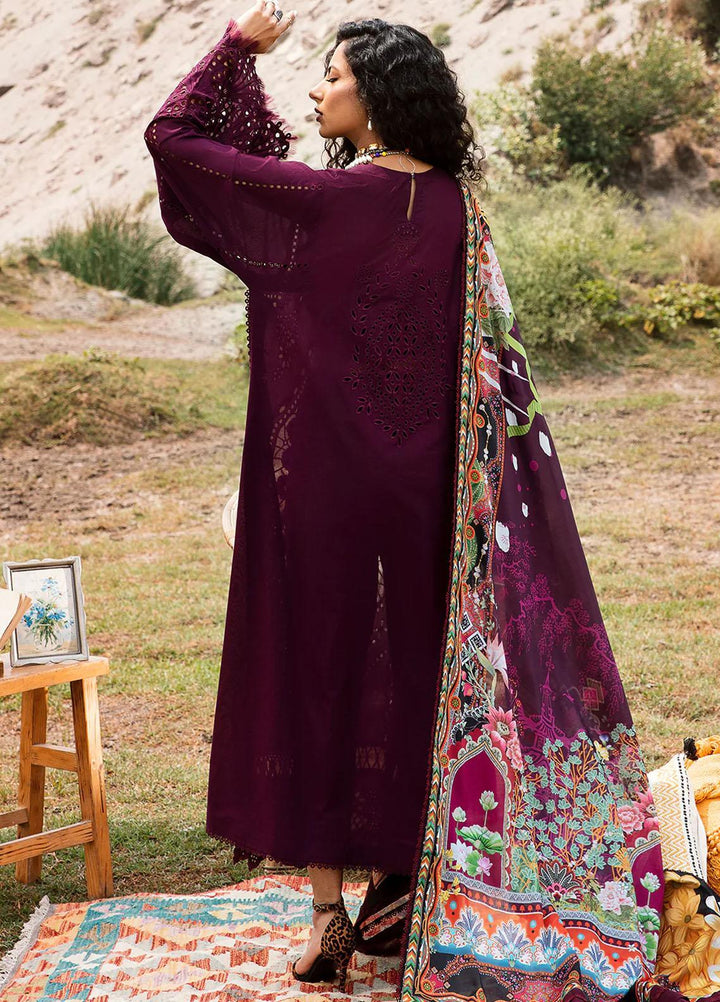 Mem Saab By Bin Ilyas Embroidered Lawn Suits Unstitched 3 Piece BI23MS 712-B - Luxury Collection