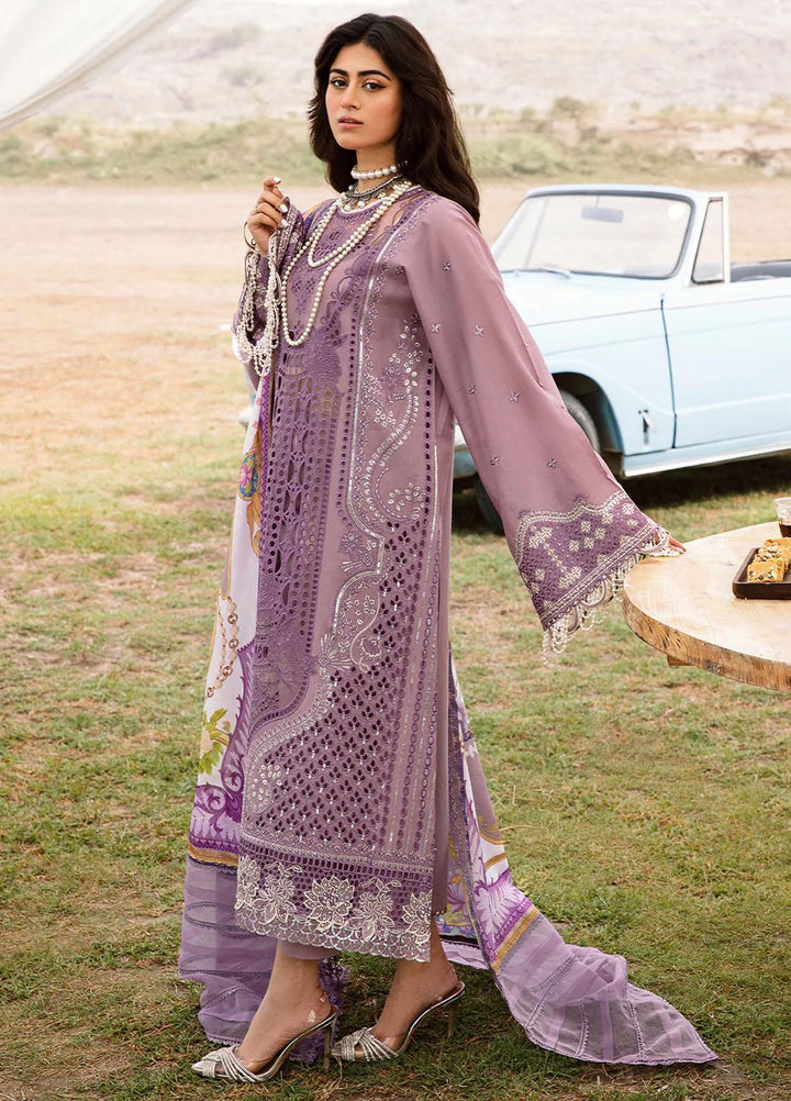 Mem Saab By Bin Ilyas Embroidered Lawn Suits Unstitched 3 Piece BI23MS 713-A - Luxury Collection