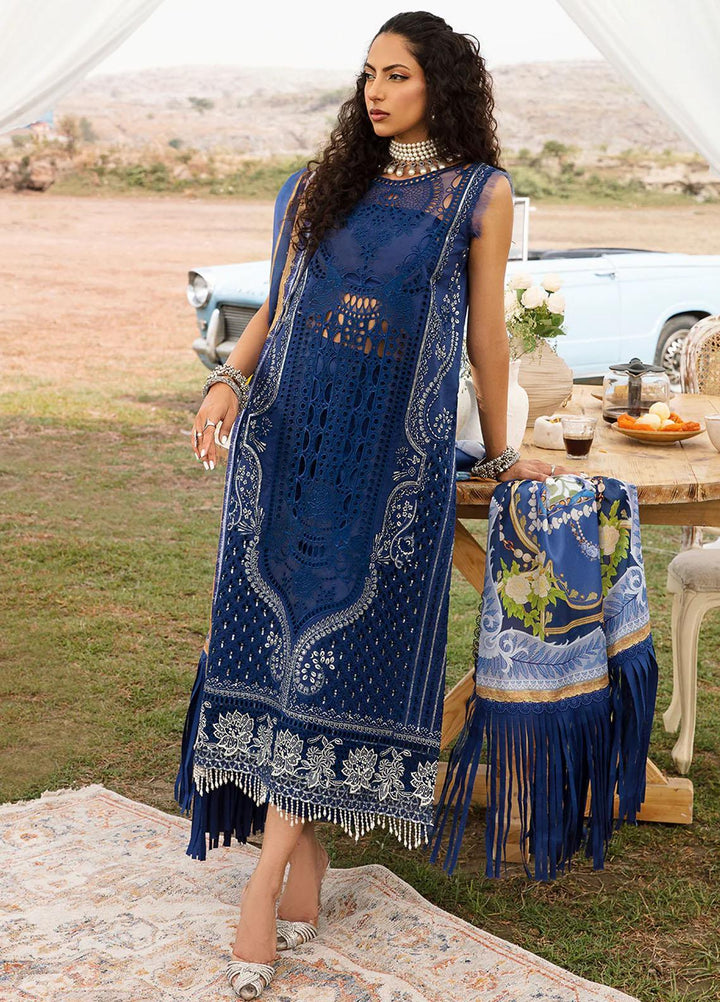 Mem Saab By Bin Ilyas Embroidered Organza Suits Unstitched 3 Piece BI23MS 713-B - Luxury Collection