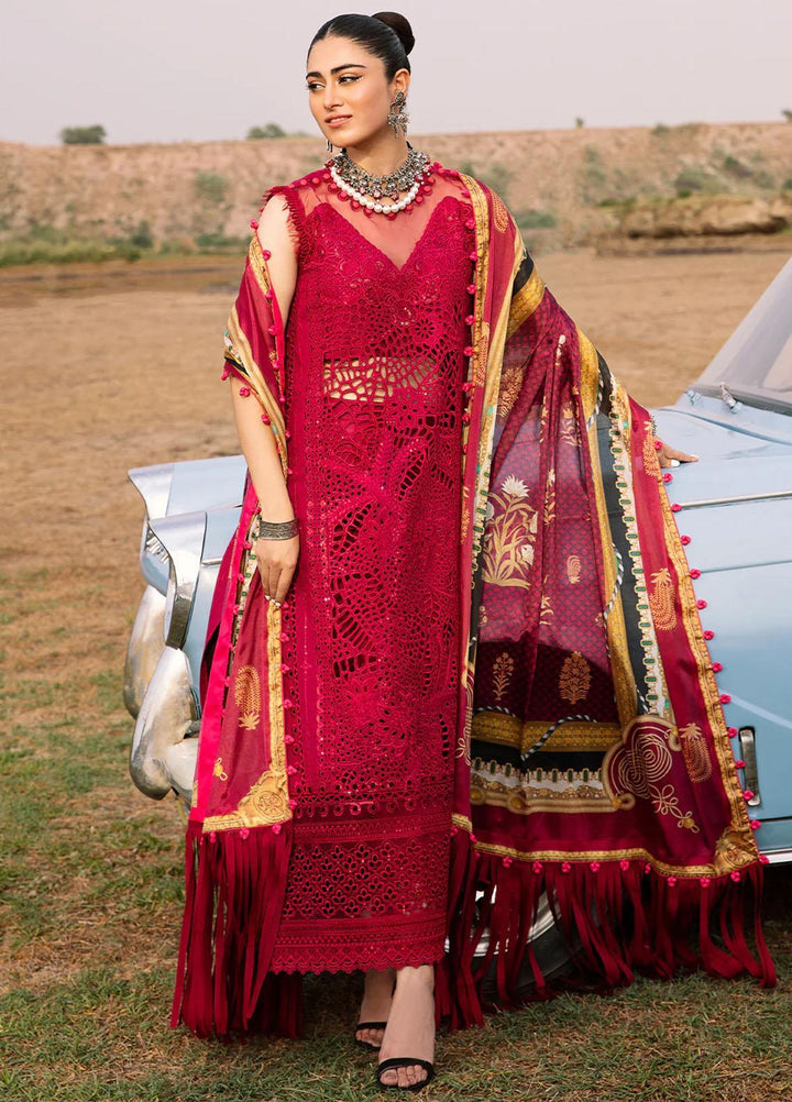 Mem Saab By Bin Ilyas Embroidered Lawn Suits Unstitched 3 Piece BI23MS 714-A - Luxury Collection