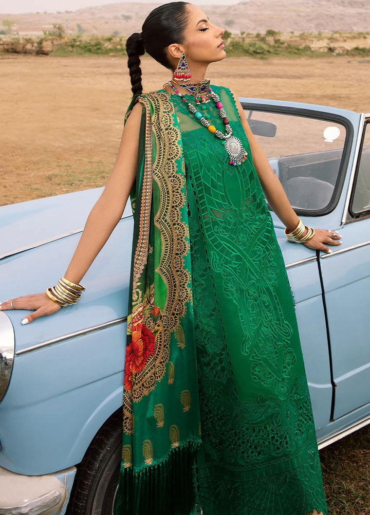 Mem Saab By Bin Ilyas Embroidered Lawn Suits Unstitched 3 Piece BI23MS 715-A - Luxury Collection