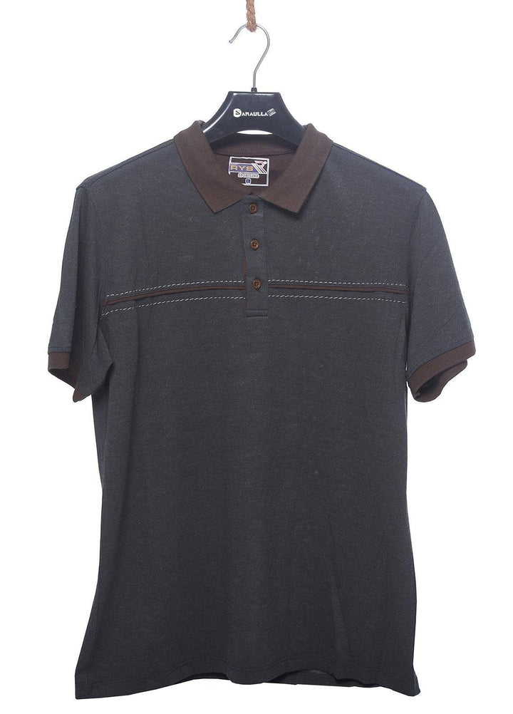 Sanaulla Exclusive Range Cotton Casual T-Shirts for Men -  5108 Grey
