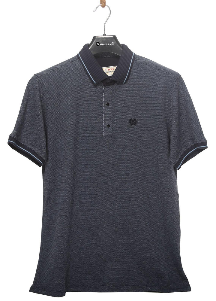 Sanaulla Exclusive Range Cotton Casual Men T-Shirts -  5176 Blue