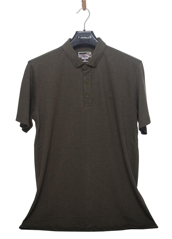 Sanaulla Exclusive Range Cotton Casual Men T-Shirts -  5201 Dark Green