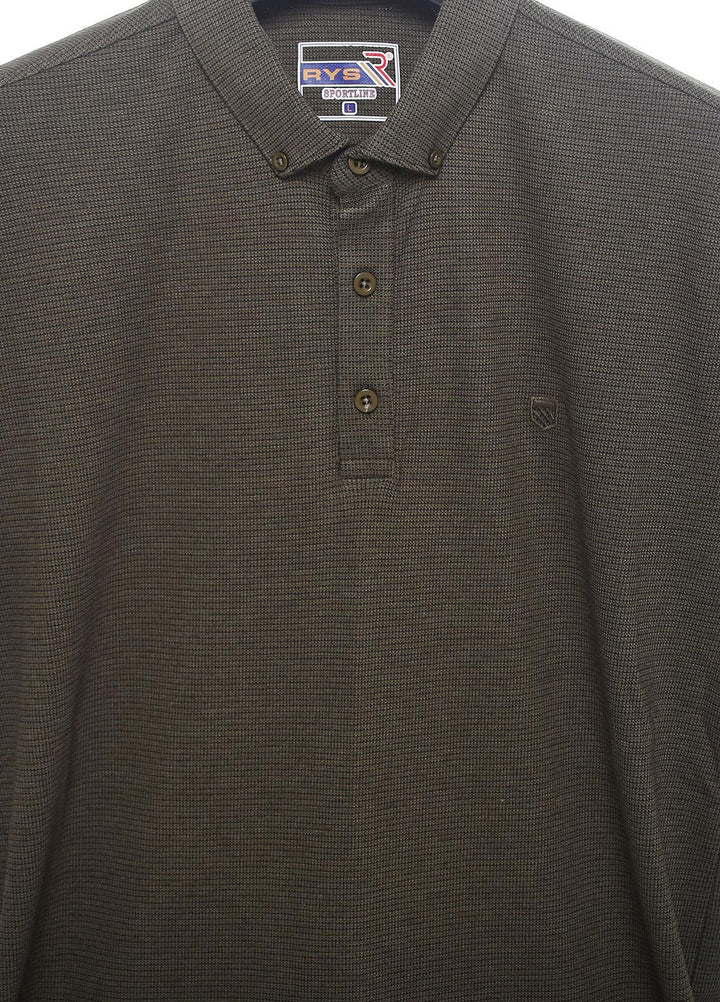 Sanaulla Exclusive Range Cotton Casual Men T-Shirts -  5201 Dark Green