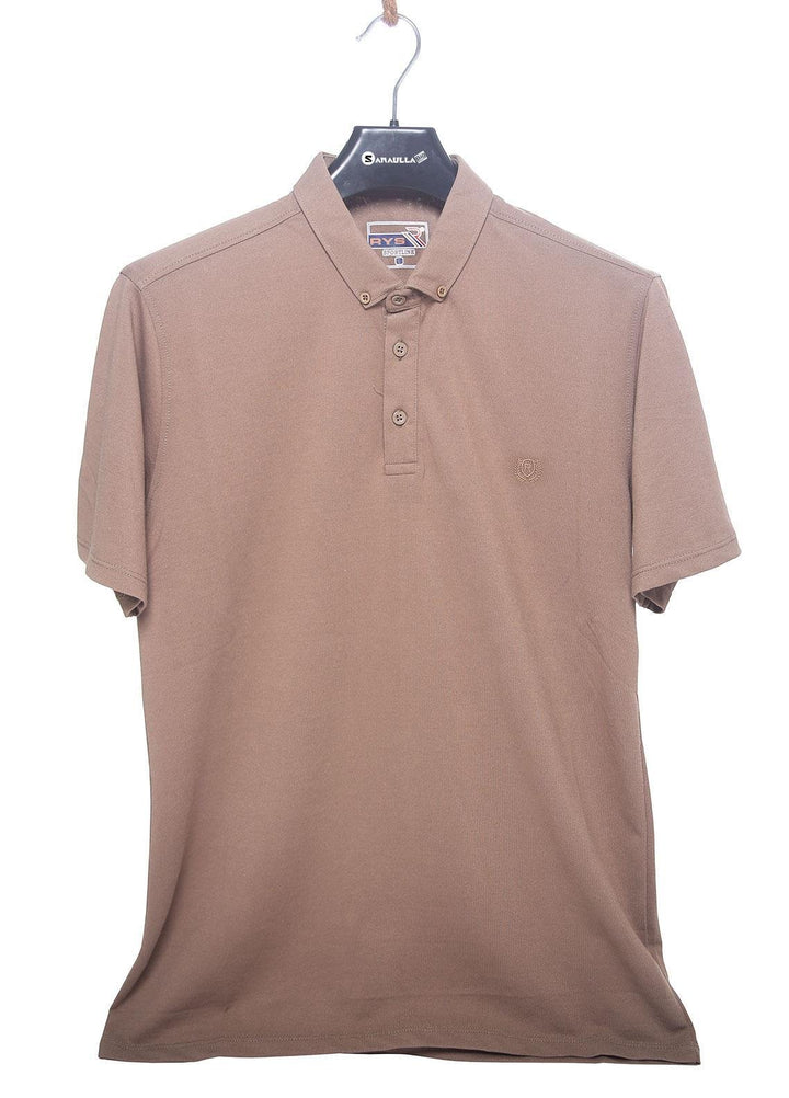 Sanaulla Exclusive Range Cotton Casual T-Shirts for Men -  5217 Fawn