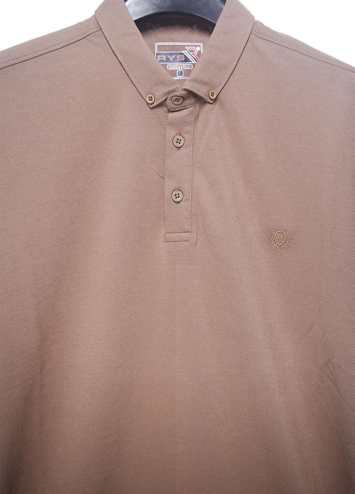 Sanaulla Exclusive Range Cotton Casual T-Shirts for Men -  5217 Fawn