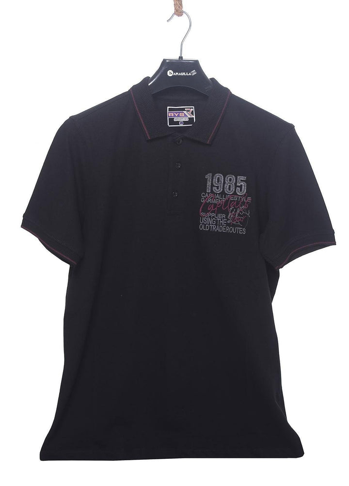 Sanaulla Exclusive Range Cotton Casual T-Shirts for Men -  5836 Black