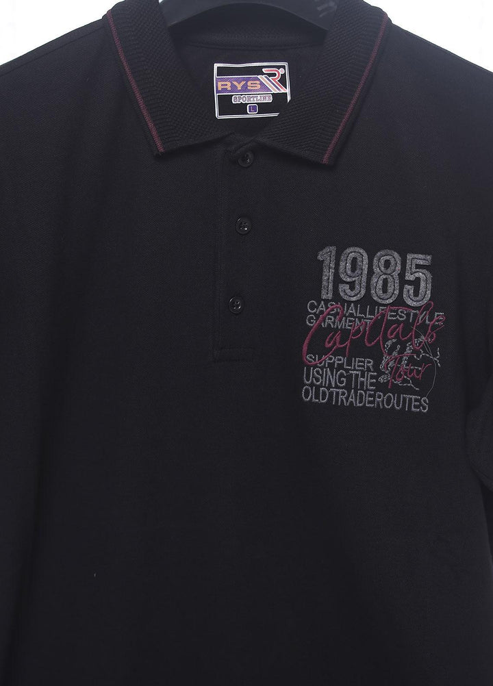 Sanaulla Exclusive Range Cotton Casual T-Shirts for Men -  5836 Black