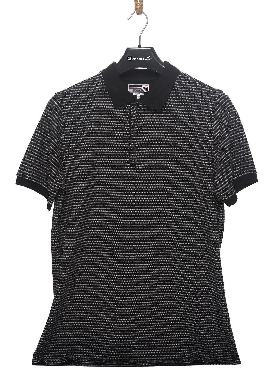 Sanaulla Exclusive Range Cotton Casual T-Shirts for Men -  D-5210 Black