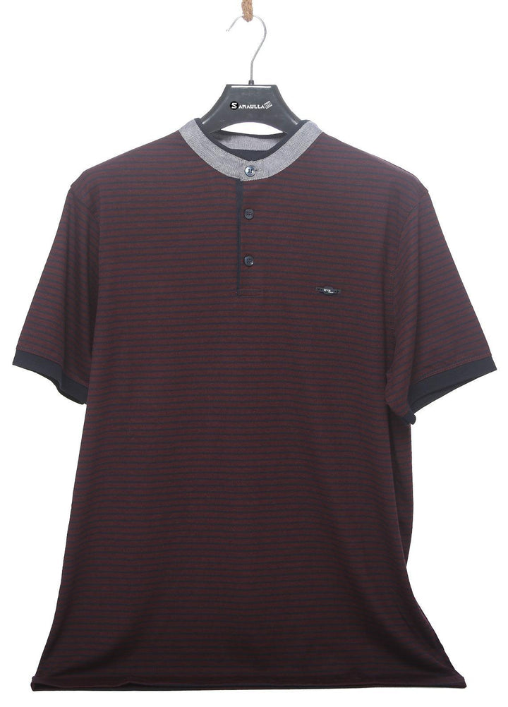 Sanaulla Exclusive Range Cotton Casual Men T-Shirts -  D-5627 Maroon