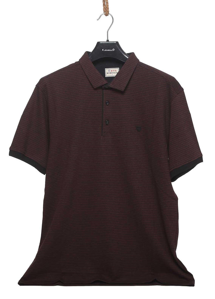 Sanaulla Exclusive Range Cotton Casual T-Shirts for Mens -  5087 Maroon