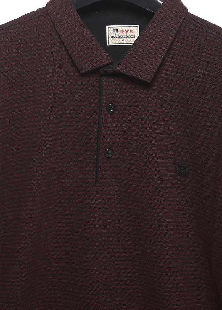 Sanaulla Exclusive Range Cotton Casual T-Shirts for Mens -  5087 Maroon