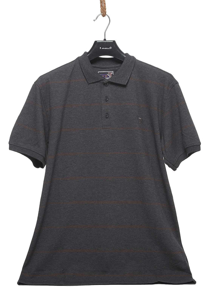 Sanaulla Exclusive Range Cotton Casual Mens T-Shirts -  5130 Dark Grey
