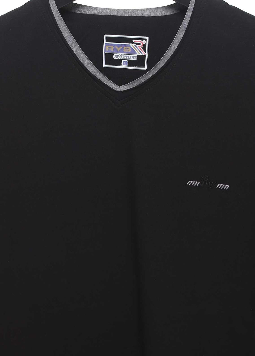 Sanaulla Exclusive Range Cotton Casual Mens T-Shirts -  5498 Black