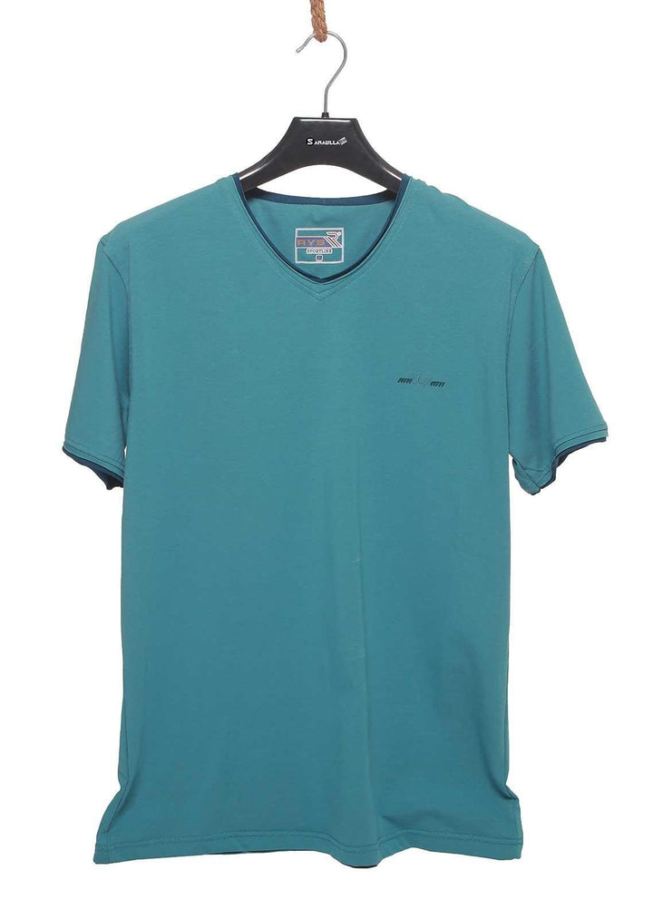 Sanaulla Exclusive Range Cotton Casual T-Shirts for Mens -  5498 Light Green