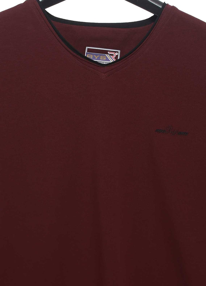 Sanaulla Exclusive Range Cotton Casual Mens T-Shirts -  5498 Maroon