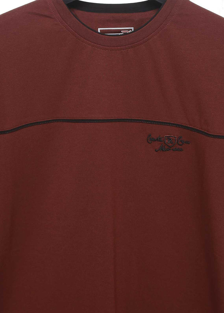 Sanaulla Exclusive Range Cotton Casual T-Shirts for Mens -  5728 Rust