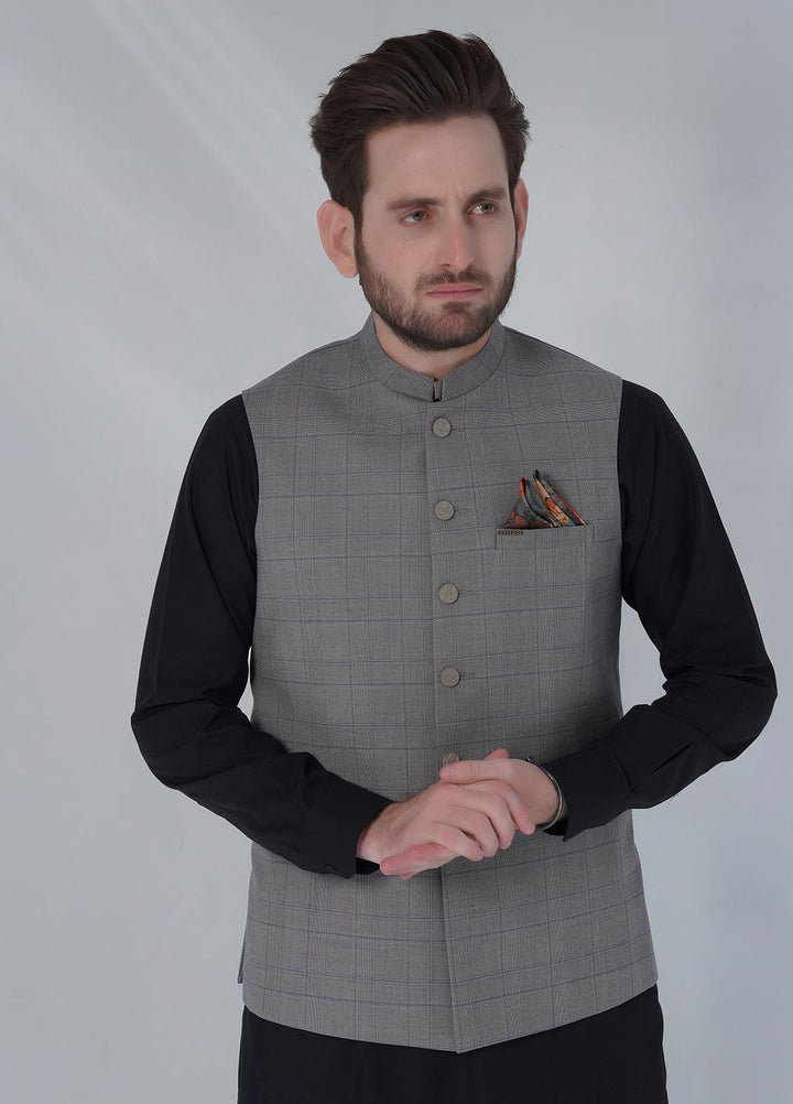 Sanaulla Exclusive Range Cotton Formal Waistcoat for Men -  W-1294 Green