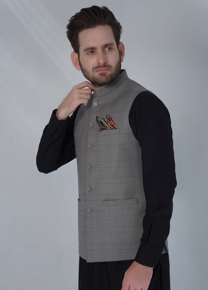 Sanaulla Exclusive Range Cotton Formal Waistcoat for Men -  W-1294 Green