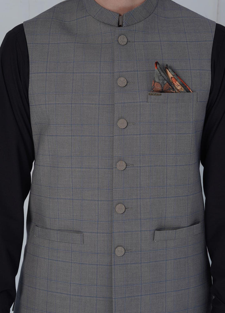 Sanaulla Exclusive Range Cotton Formal Waistcoat for Men -  W-1294 Green