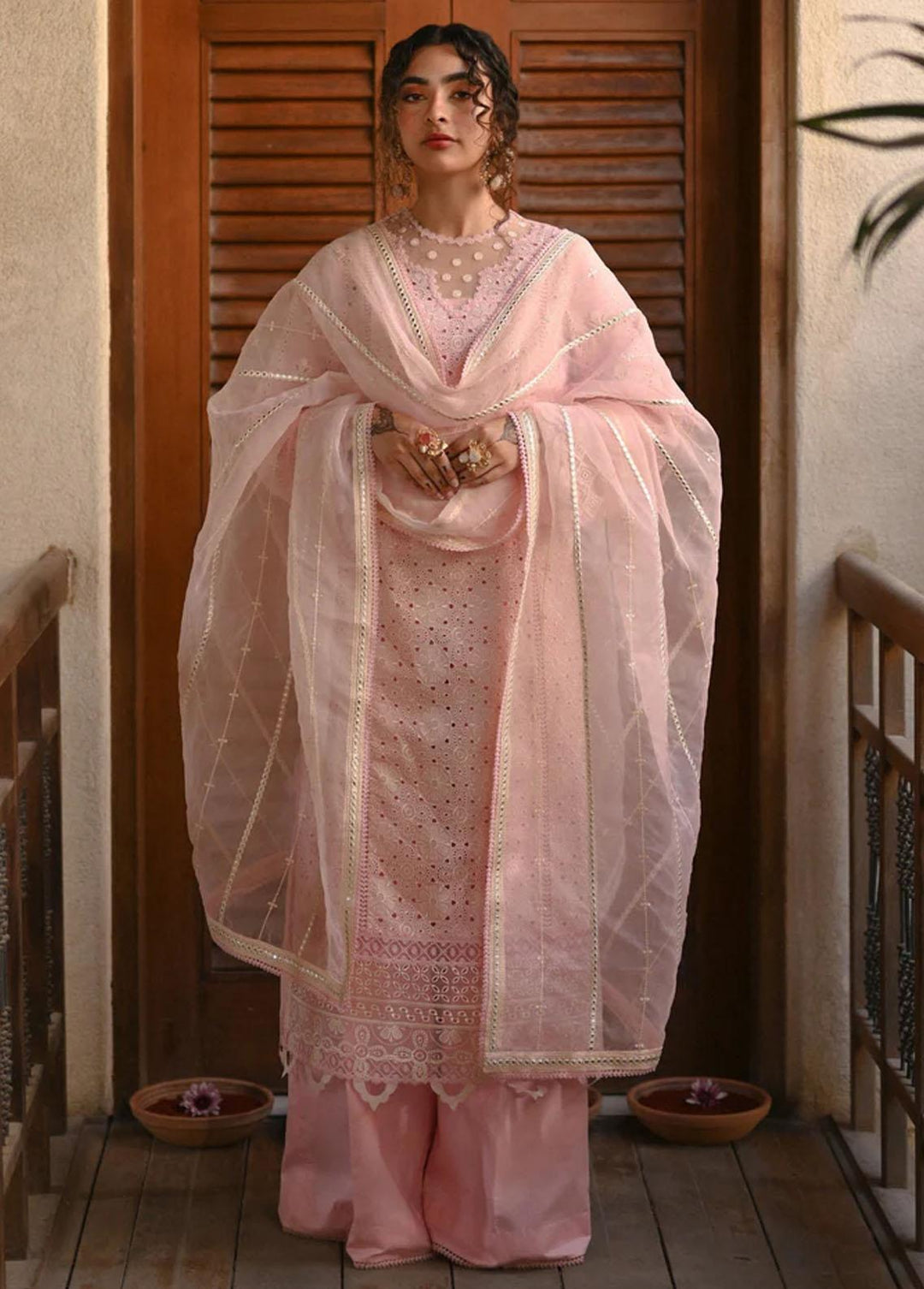 Menakumare By Aabyaan Embroidered Schiffli Suits Unstitched 3 Piece ABY23M AE-01 Zareena - Eid Collection