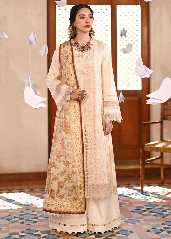 Menakumare By Aabyaan Embroidered Schiffli Suits Unstitched 3 Piece ABY23M AE-04 Nargis - Eid Collection