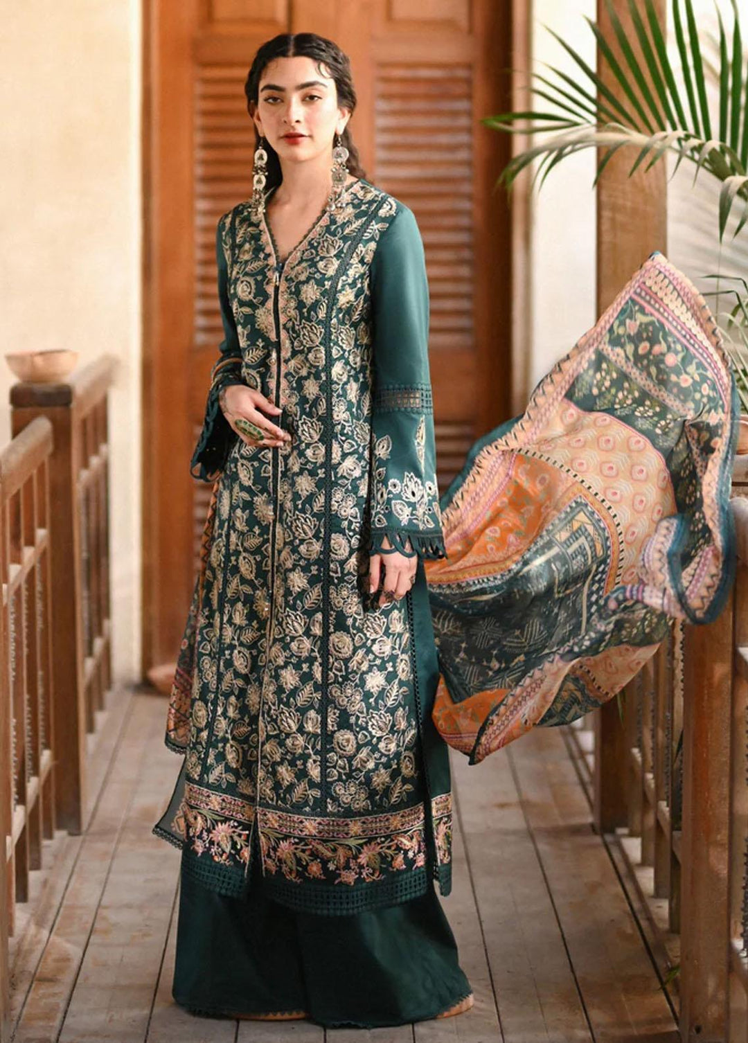 Menakumare By Aabyaan Embroidered Schiffli Suits Unstitched 3 Piece ABY23M AE-05 Mumtaz - Eid Collection