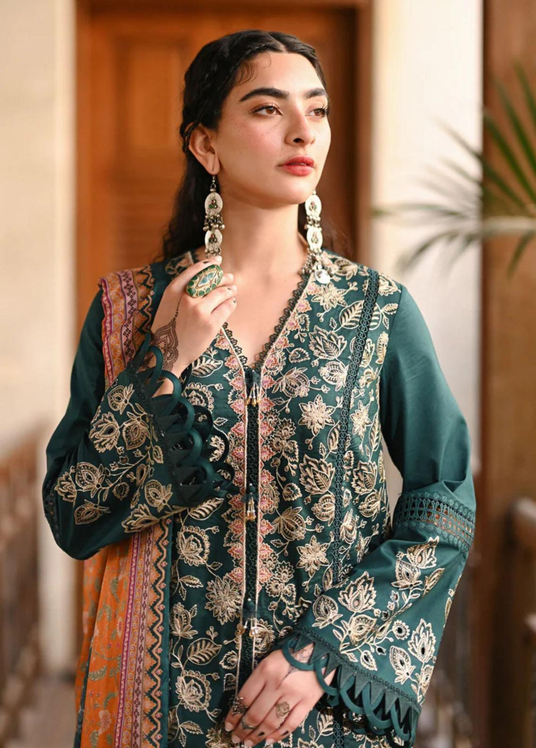 Menakumare By Aabyaan Embroidered Schiffli Suits Unstitched 3 Piece ABY23M AE-05 Mumtaz - Eid Collection