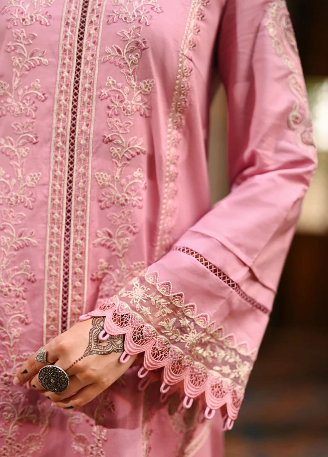 Menakumare By Aabyaan Embroidered Schiffli Suits Unstitched 3 Piece ABY23M AE-06 Leela - Eid Collection