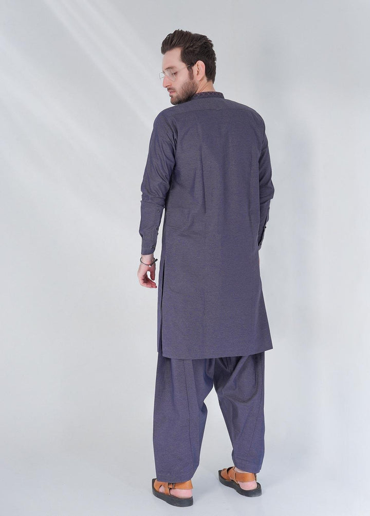 Sanaulla Exclusive Range Cotton Formal Shalwar Kameez for Men -  C-9074 Blue