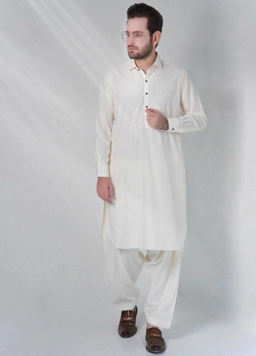 Brands & Blends Cotton Formal Shalwar Kameez for Men -  D#01 Cream