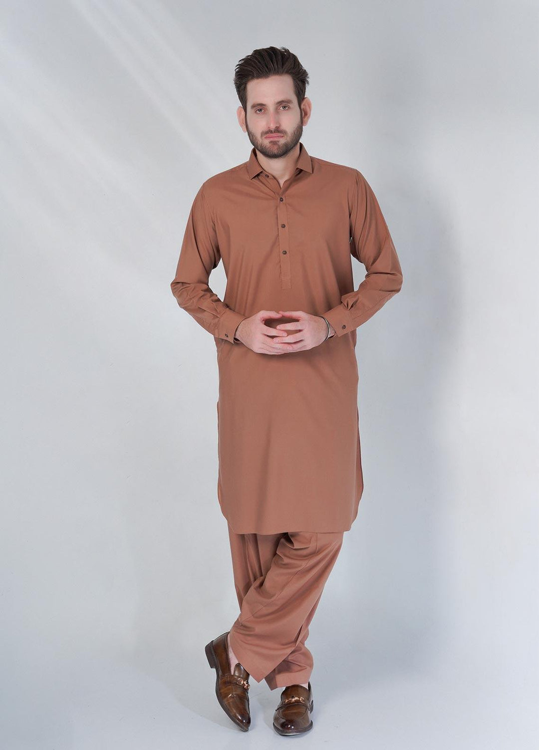 Brands & Blends Cotton Formal Shalwar Kameez for Men -  D#02 Rust