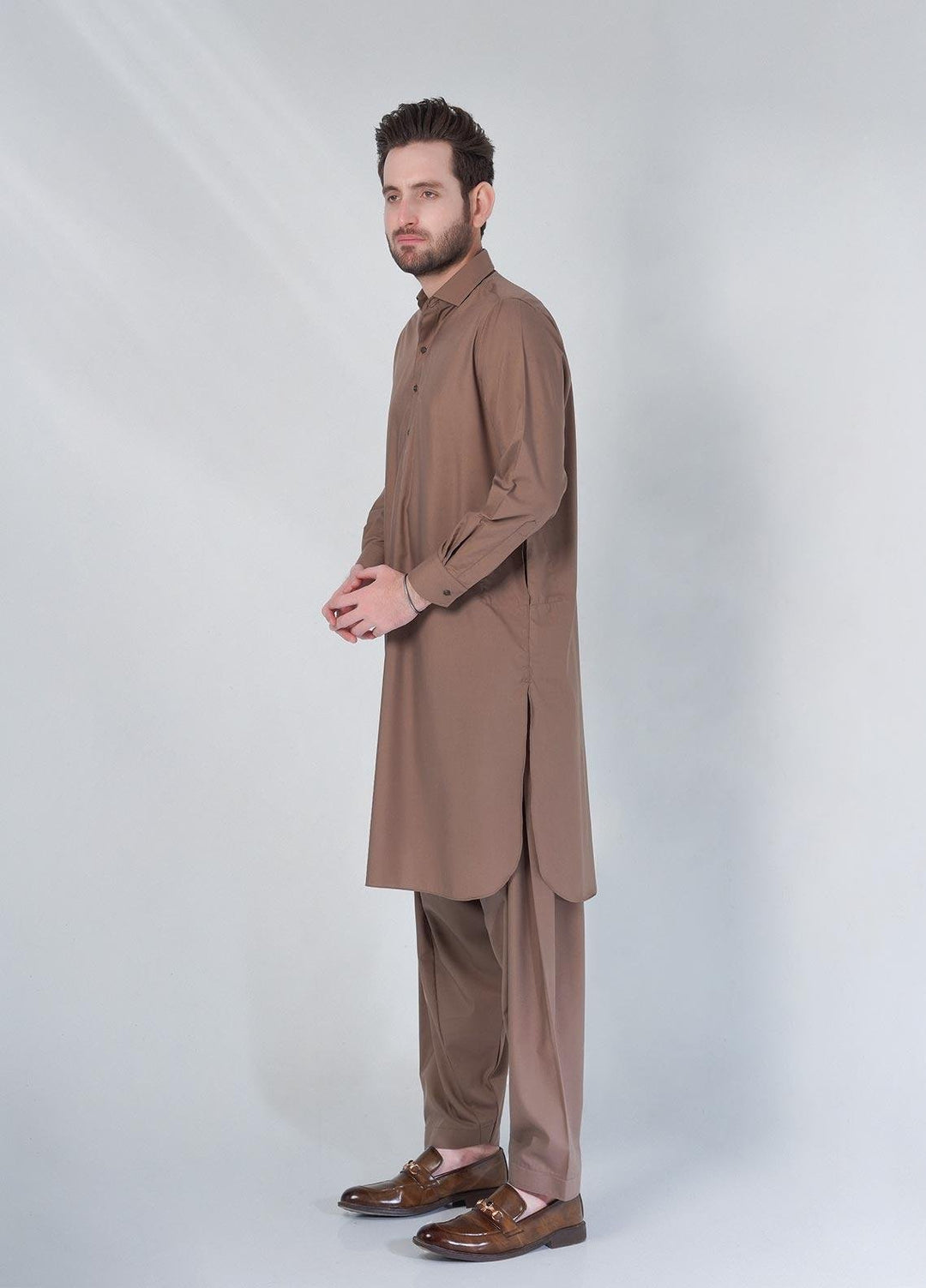 Brands & Blends Cotton Formal Shalwar Kameez for Men -  D#03 Brown