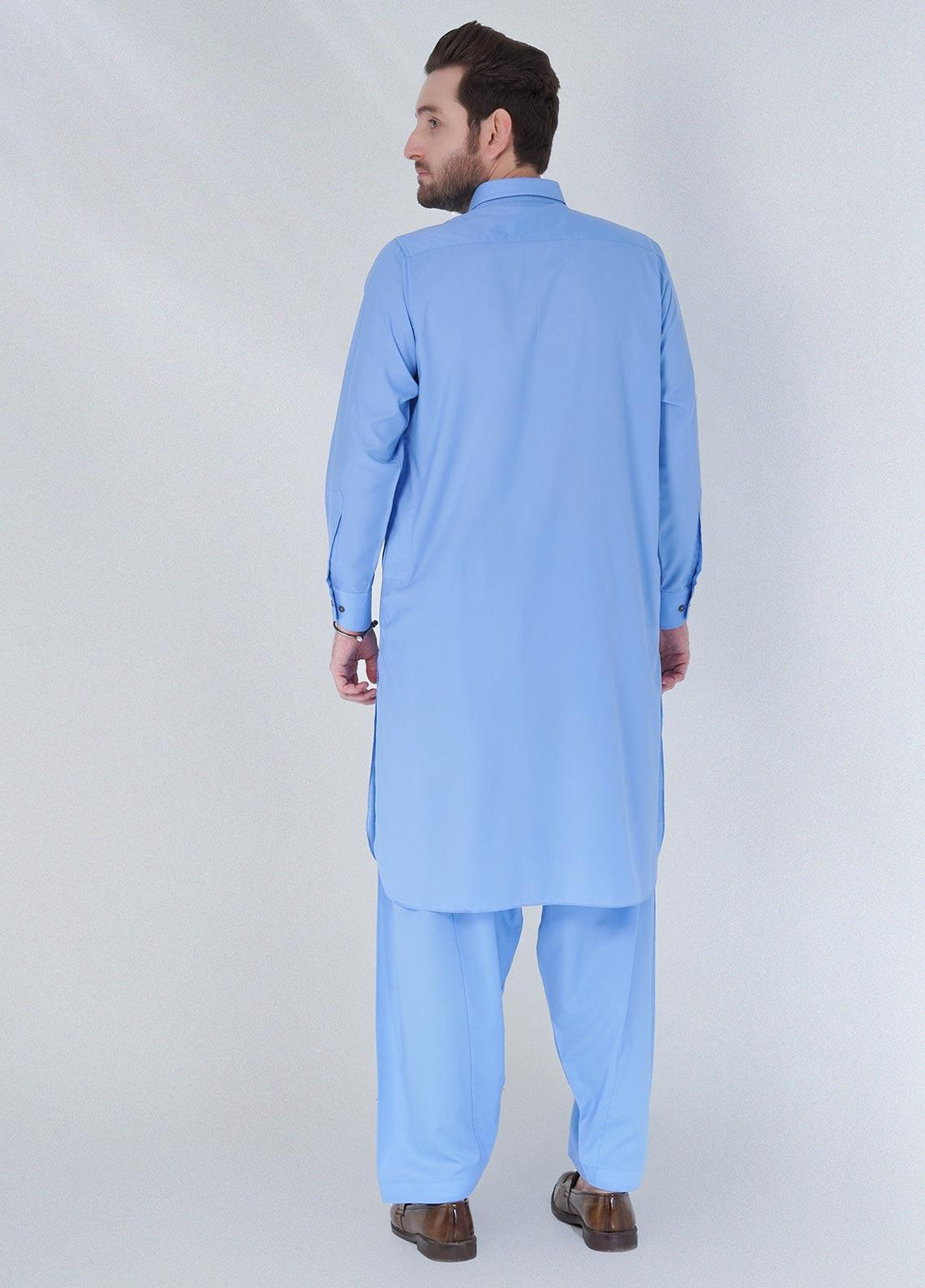 Brands & Blends Cotton Formal Shalwar Kameez for Men -  D#04 Sky Blue