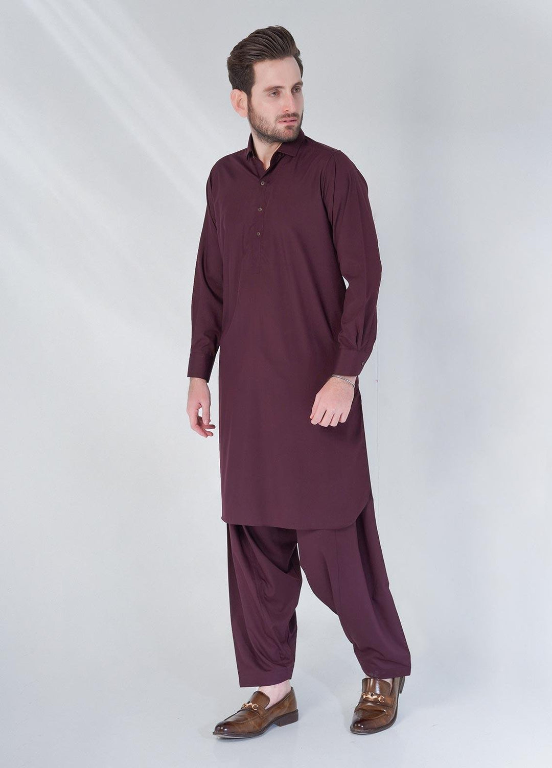 Brands & Blends Cotton Formal Shalwar Kameez for Men -  D#06 Maroon