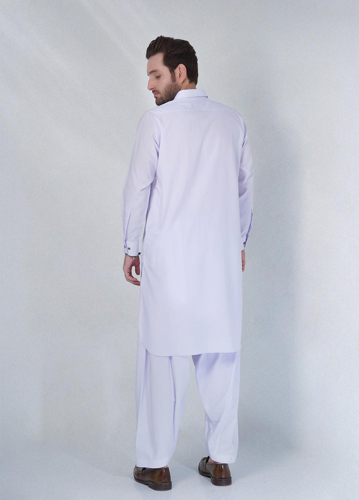 Sanaulla Exclusive Range Cotton Formal Shalwar Kameez for Men -  D#07 White