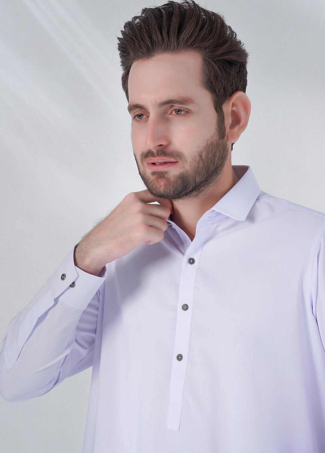 Sanaulla Exclusive Range Cotton Formal Shalwar Kameez for Men -  D#07 White