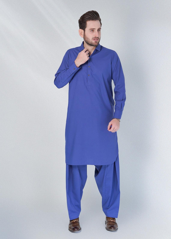 Brands & Blends Cotton Formal Shalwar Kameez for Men -  D#08 Royal Blue
