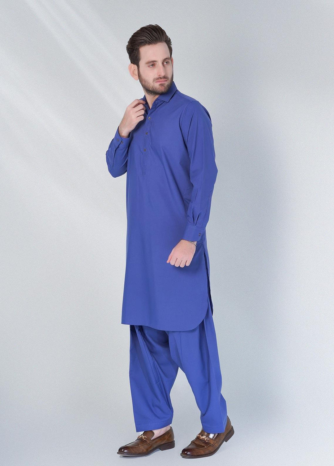 Brands & Blends Cotton Formal Shalwar Kameez for Men -  D#08 Royal Blue