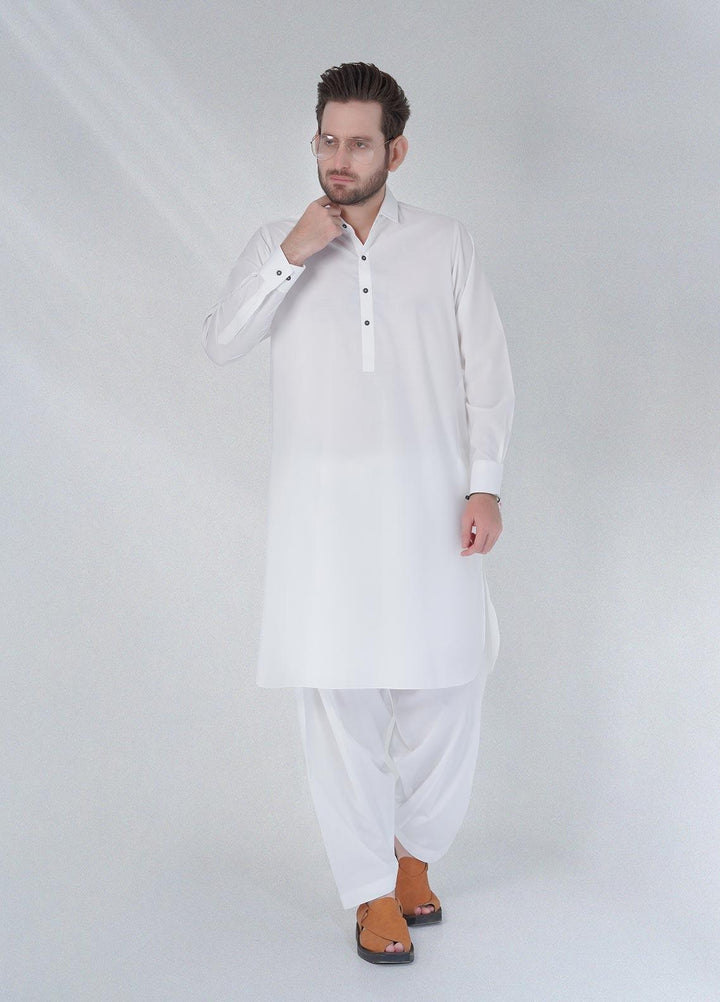 Brands & Blends Cotton Formal Shalwar Kameez for Men -  D#09 Off White
