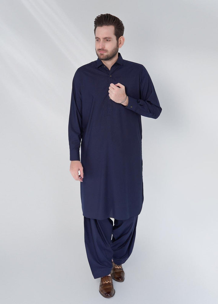 Brands & Blends Cotton Formal Shalwar Kameez for Men -  D#10 Navy Blue