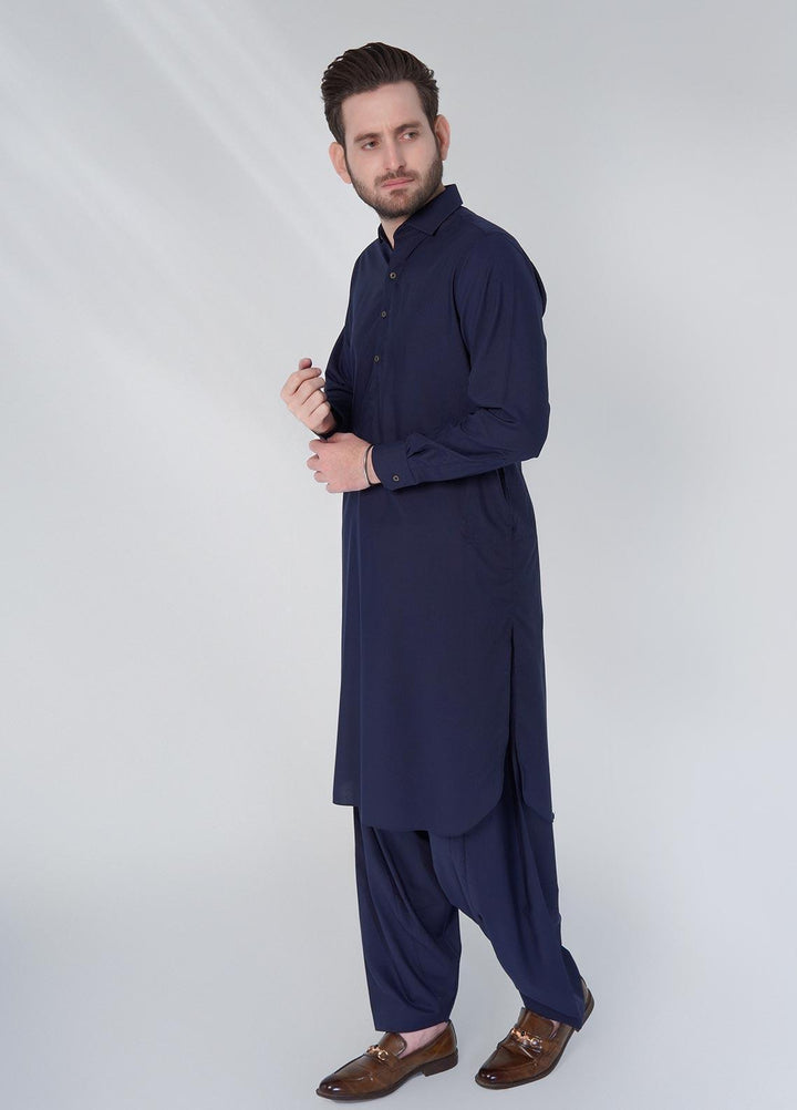 Brands & Blends Cotton Formal Shalwar Kameez for Men -  D#10 Navy Blue