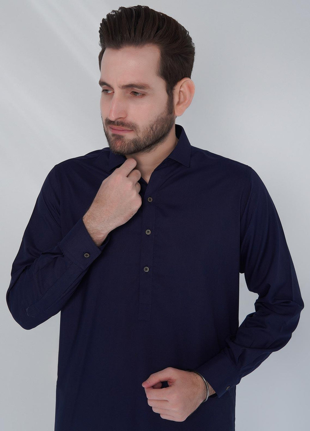 Brands & Blends Cotton Formal Shalwar Kameez for Men -  D#10 Navy Blue