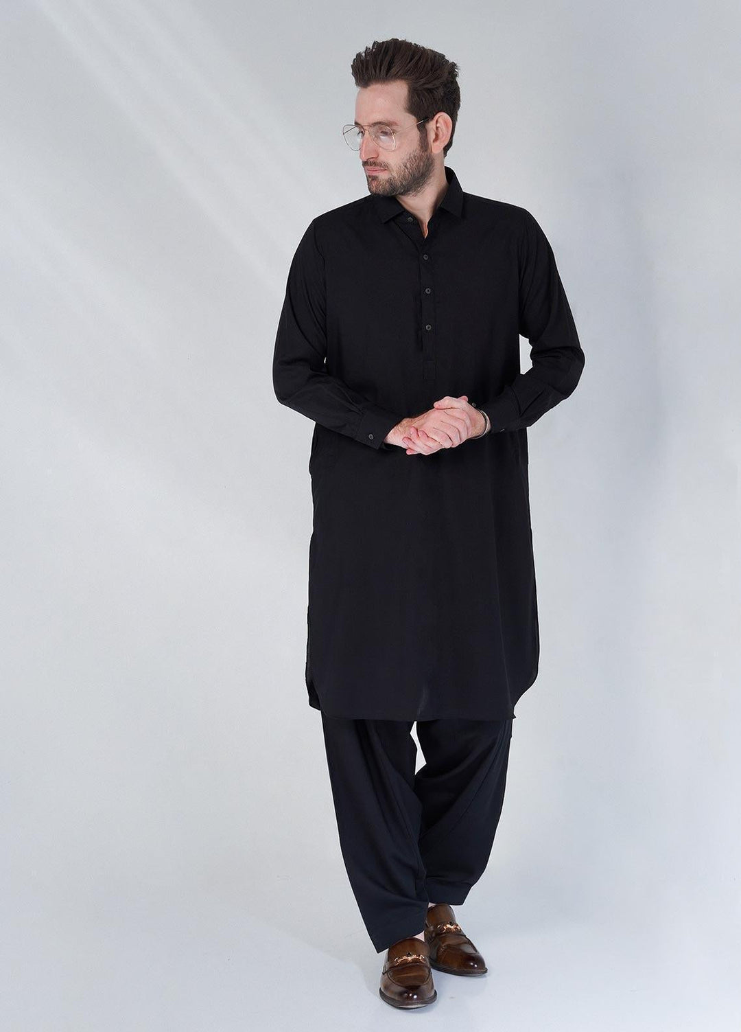 Brands & Blends Cotton Formal Shalwar Kameez for Men -  D#11 Black